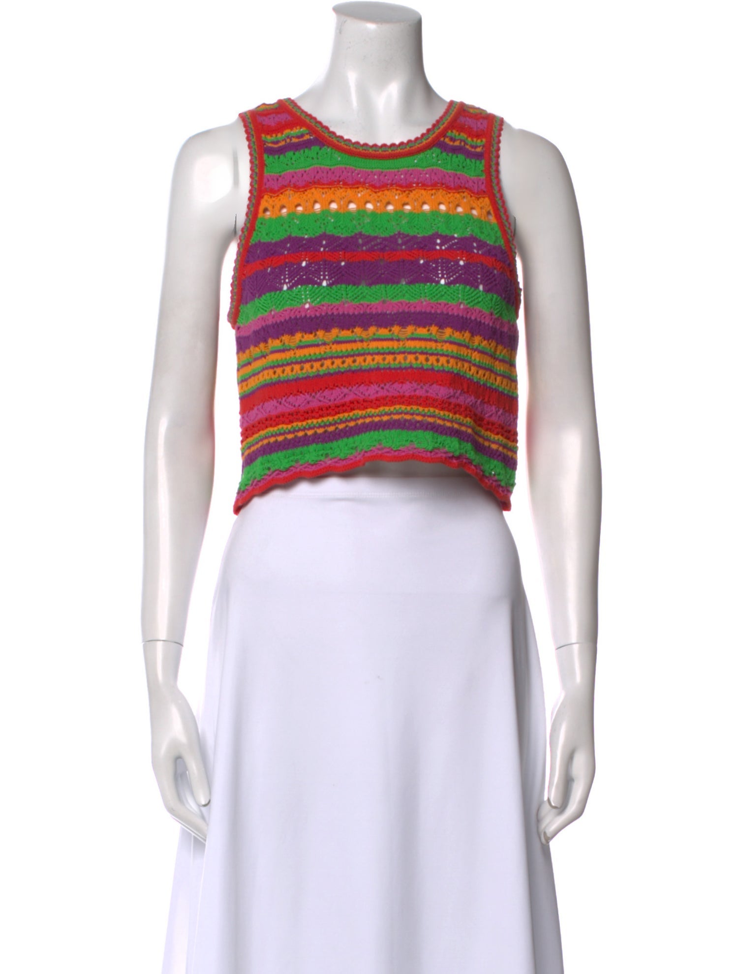 BA&SH Striped Scoop Neck Crop Top