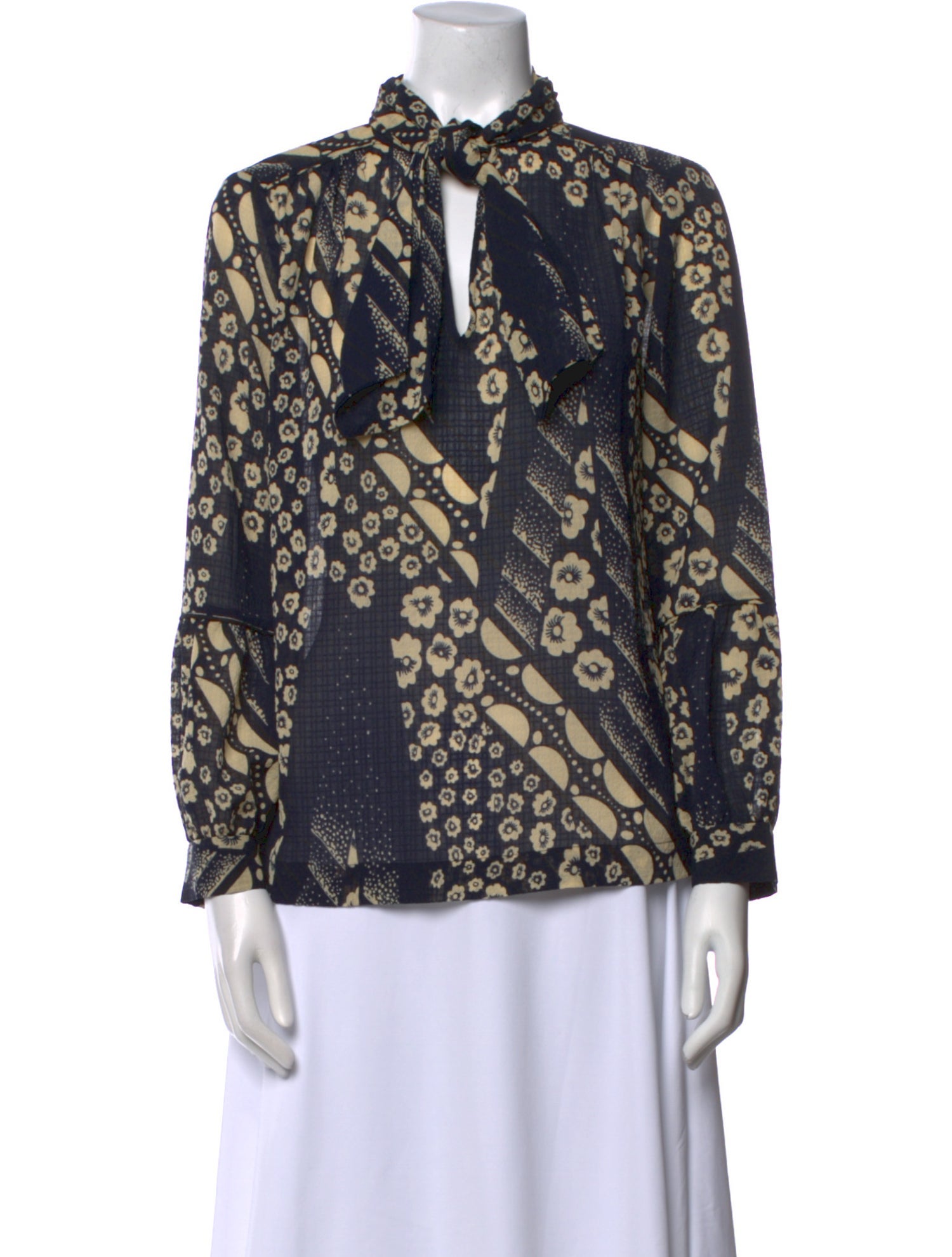 BA&SH Printed Mock Neck Blouse