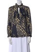 BA&SH Printed Mock Neck Blouse