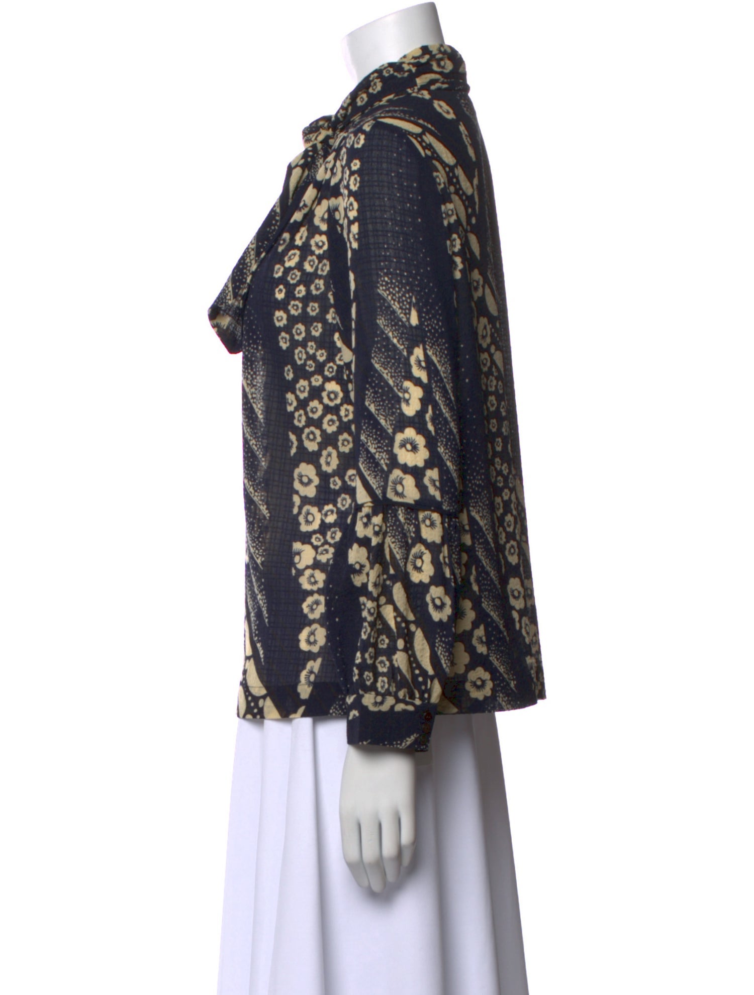 BA&SH Printed Mock Neck Blouse