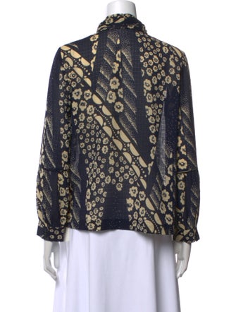 BA&SH Printed Mock Neck Blouse