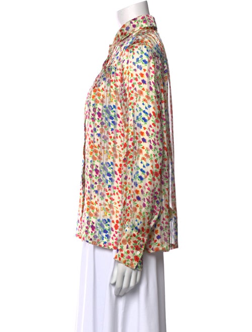 BA&SH Floral Print Long Sleeve Button-Up Top