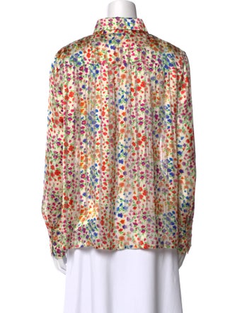 BA&SH Floral Print Long Sleeve Button-Up Top