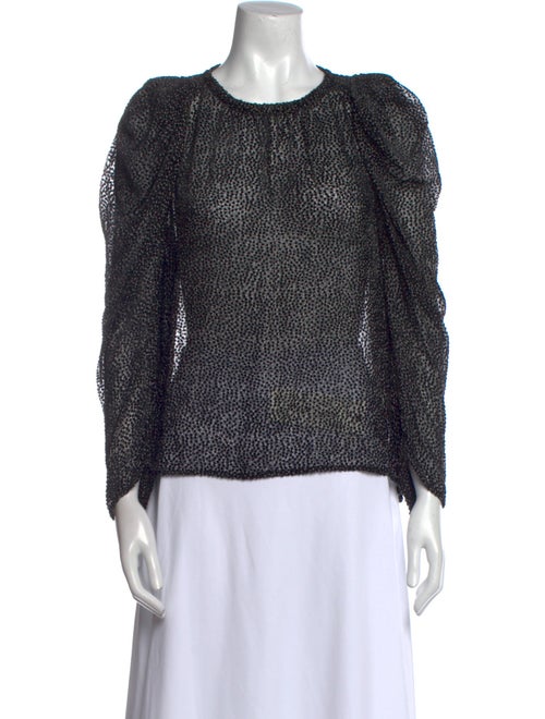 BA&SH Printed Crew Neck Blouse