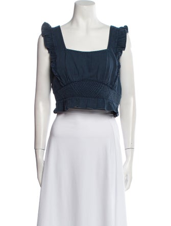 BA&SH Square Neckline Sleeveless Crop Top