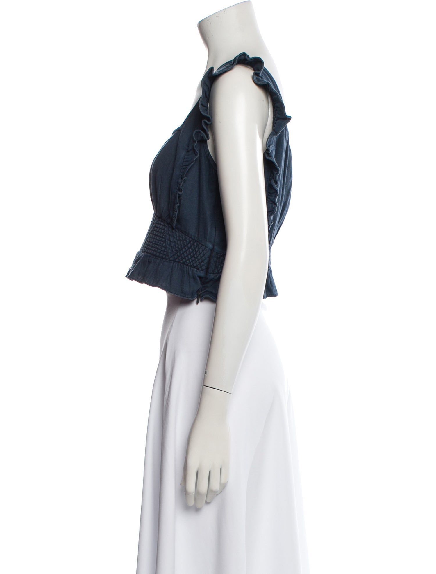 BA&SH Square Neckline Sleeveless Crop Top