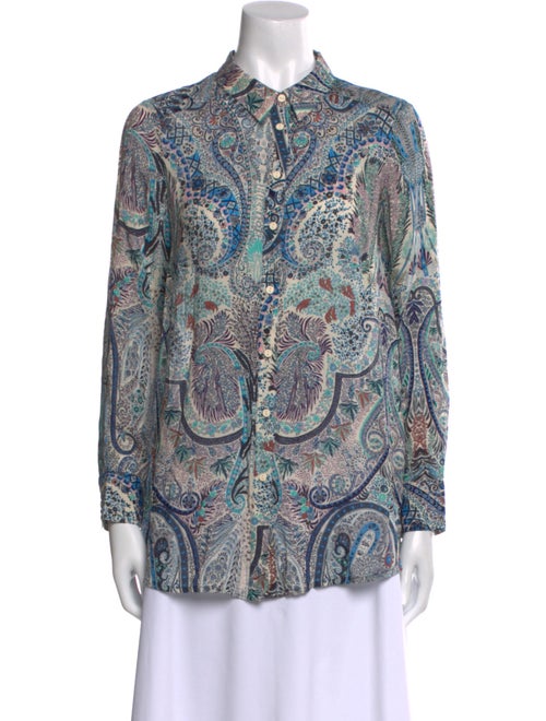 BA&SH Paisley Print Long Sleeve Blouse