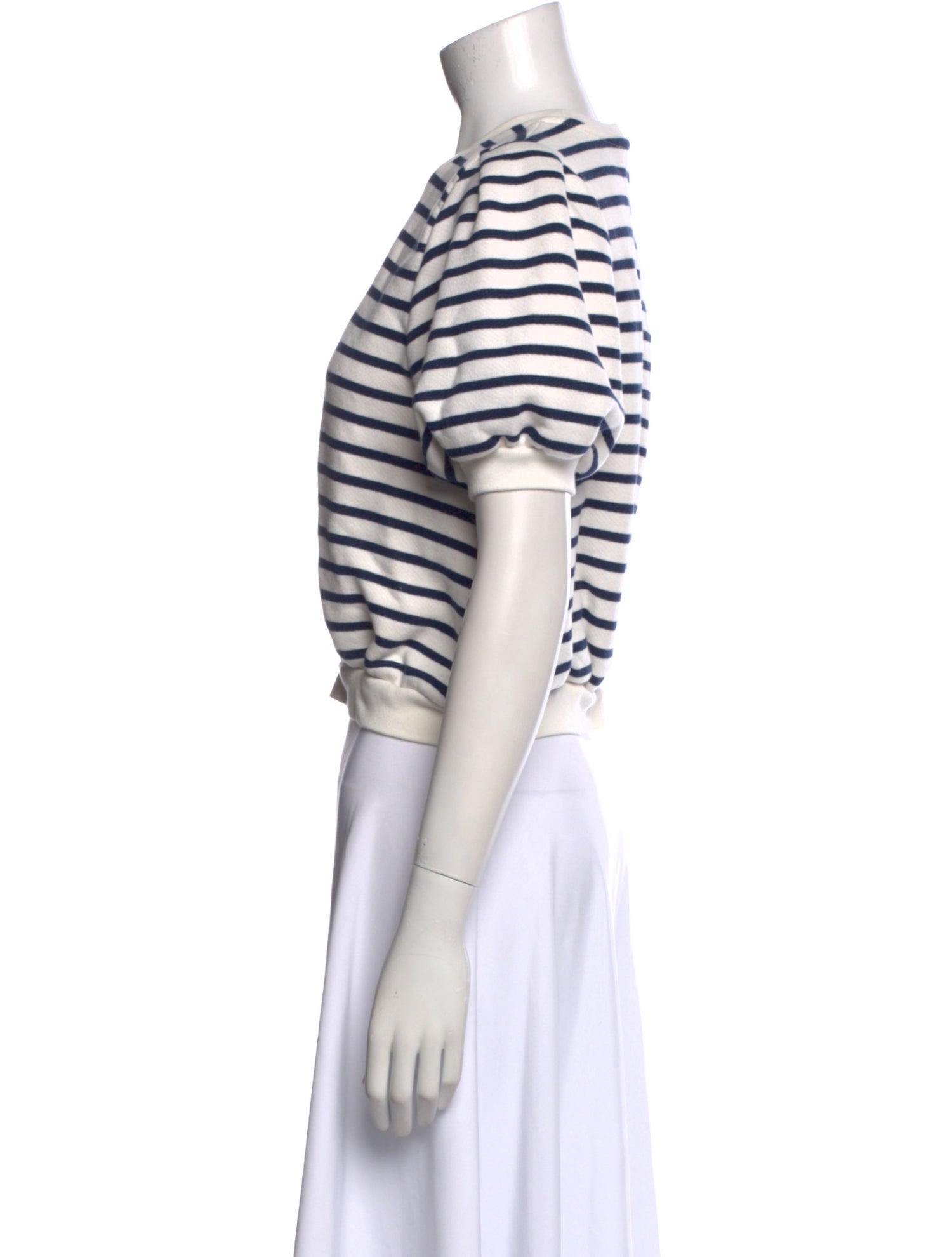 BA&SH Striped Crew Neck Crop Top
