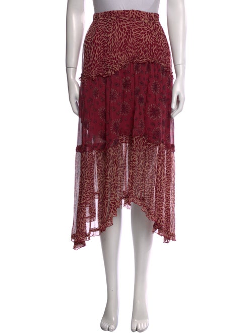 BA&SH Printed Midi Length Skirt
