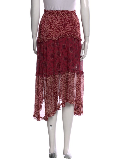 BA&SH Printed Midi Length Skirt