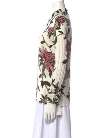 BA&SH Printed Long Sleeve Button-Up Top