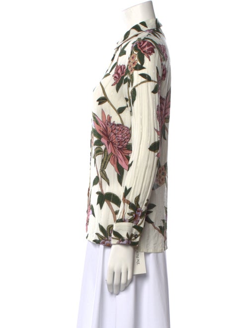 BA&SH Printed Long Sleeve Button-Up Top