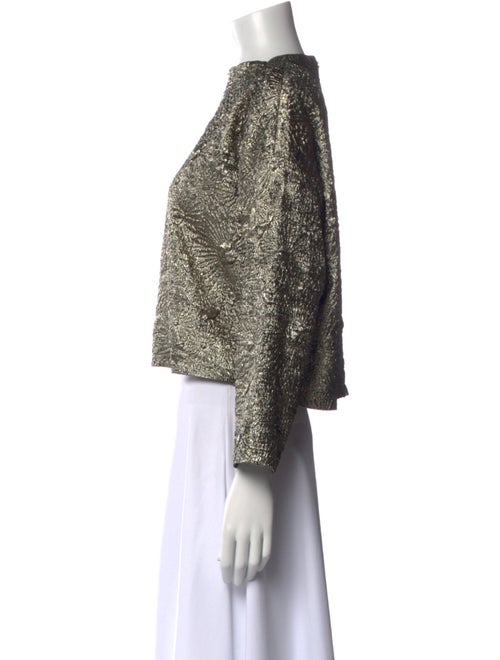 BA&SH Printed Mock Neck Crop Top