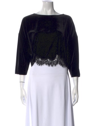 BA&SH Bateau Neckline Three-Quarter Sleeve Crop Top