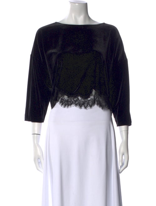 BA&SH Bateau Neckline Three-Quarter Sleeve Crop Top