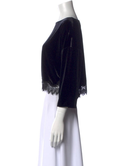 BA&SH Bateau Neckline Three-Quarter Sleeve Crop Top