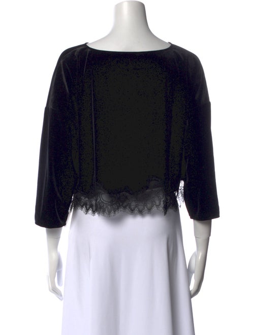 BA&SH Bateau Neckline Three-Quarter Sleeve Crop Top