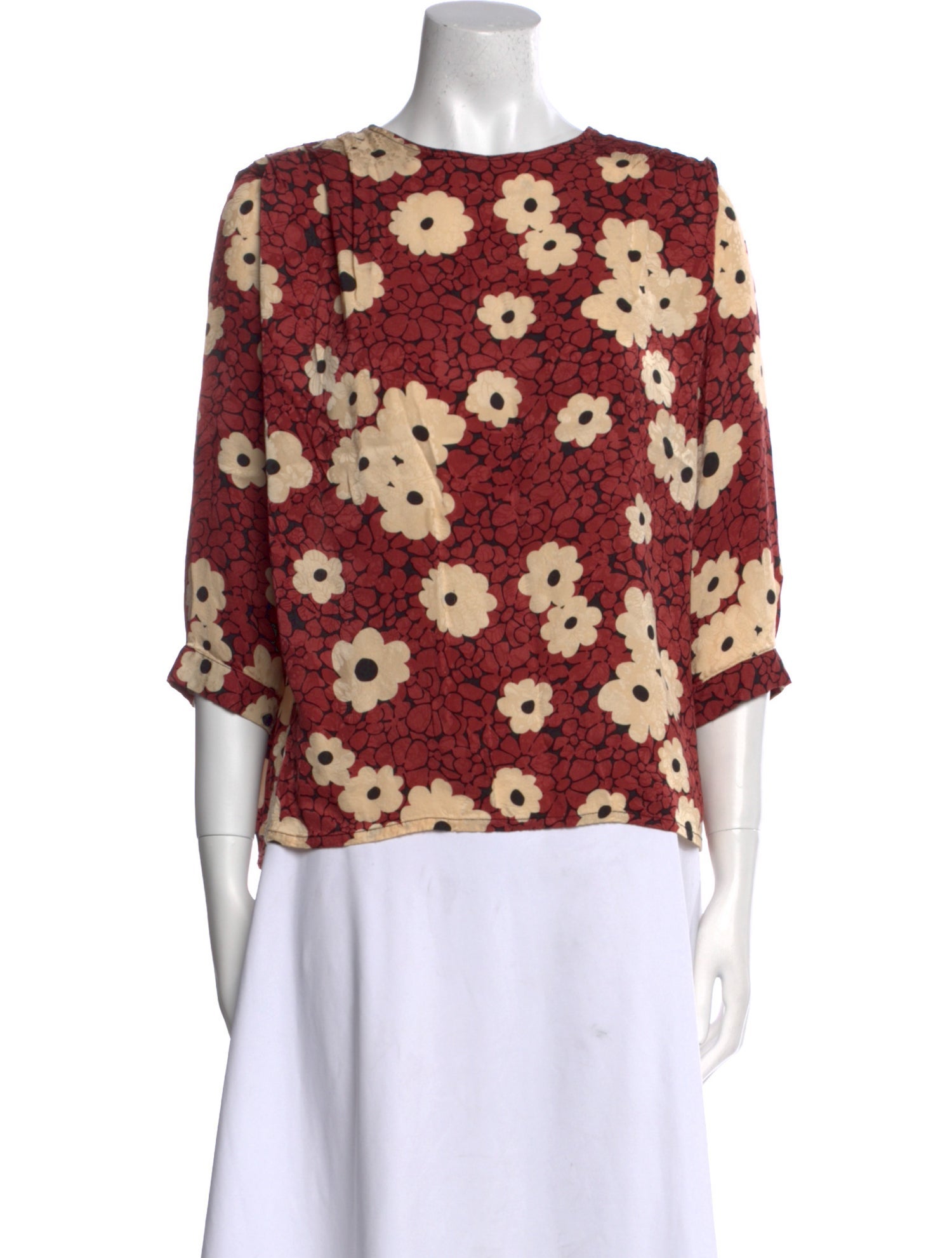 BA&SH Floral Print Scoop Neck Blouse