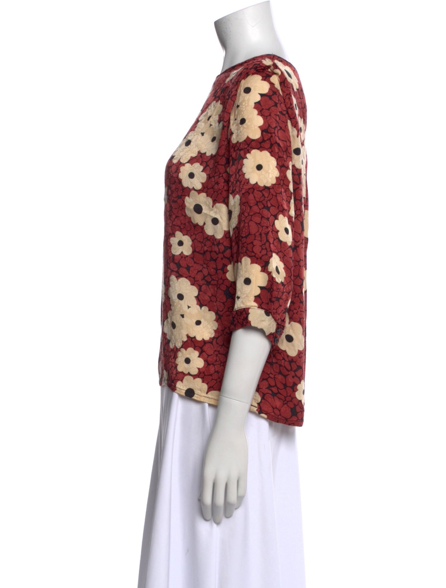 BA&SH Floral Print Scoop Neck Blouse