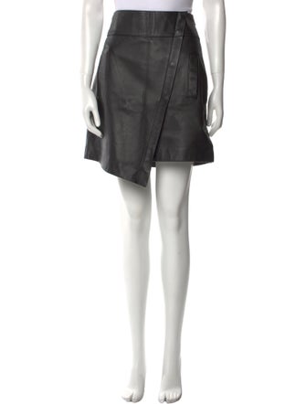 BA&SH Lamb Leather Knee-Length Skirt