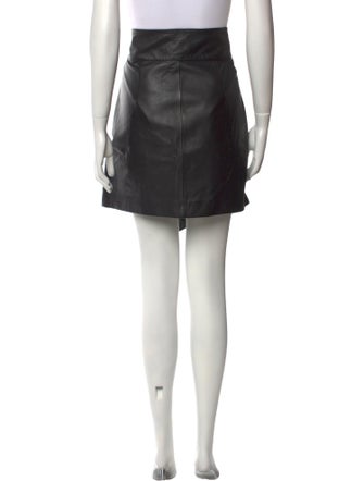 BA&SH Lamb Leather Knee-Length Skirt