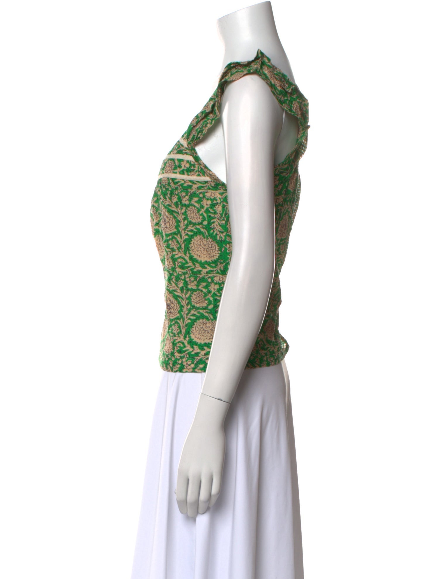 BA&SH Printed Square Neckline Top