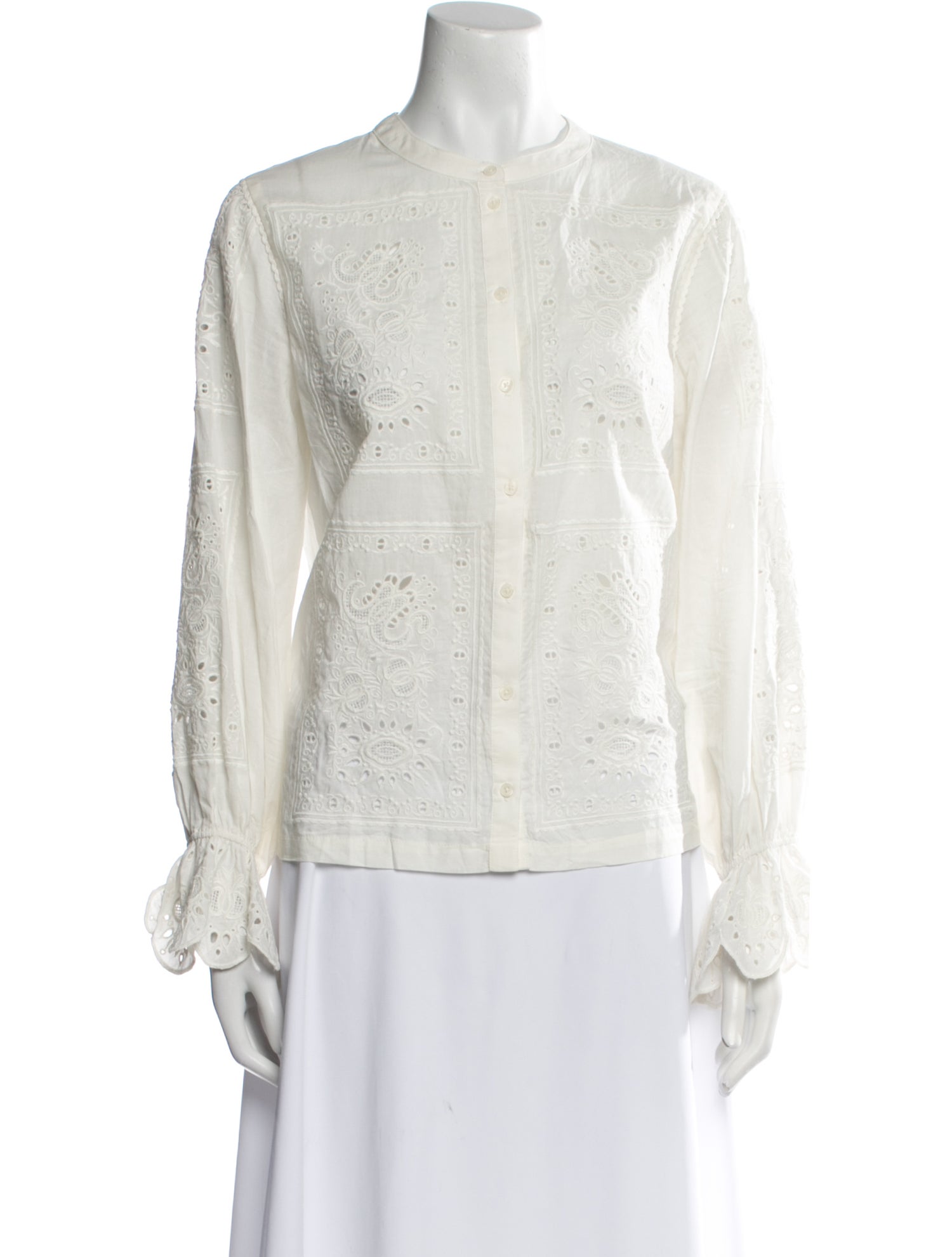 BA&SH Mock Neck Long Sleeve Blouse