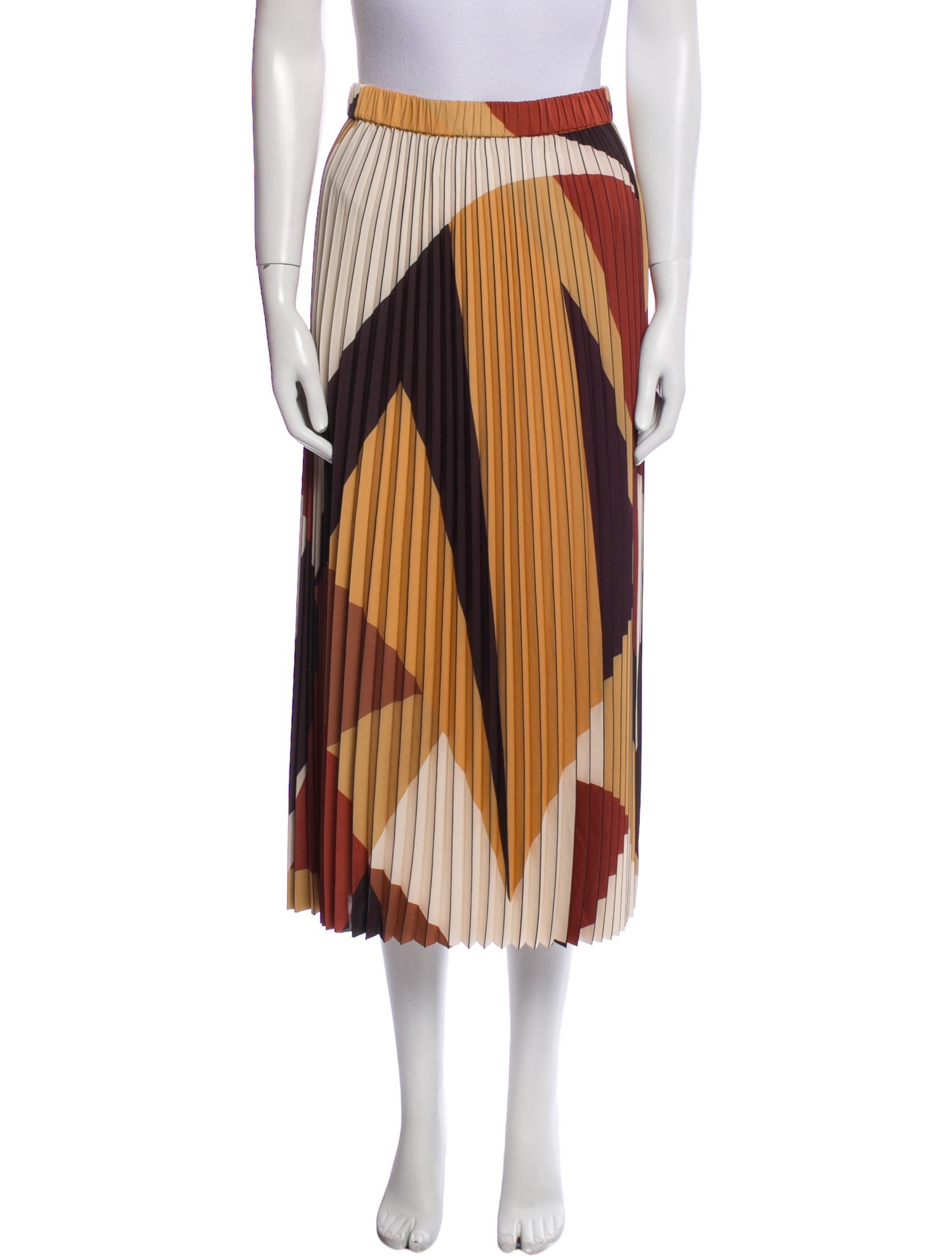 BA&SH Colorblock Pattern Midi Length Skirt