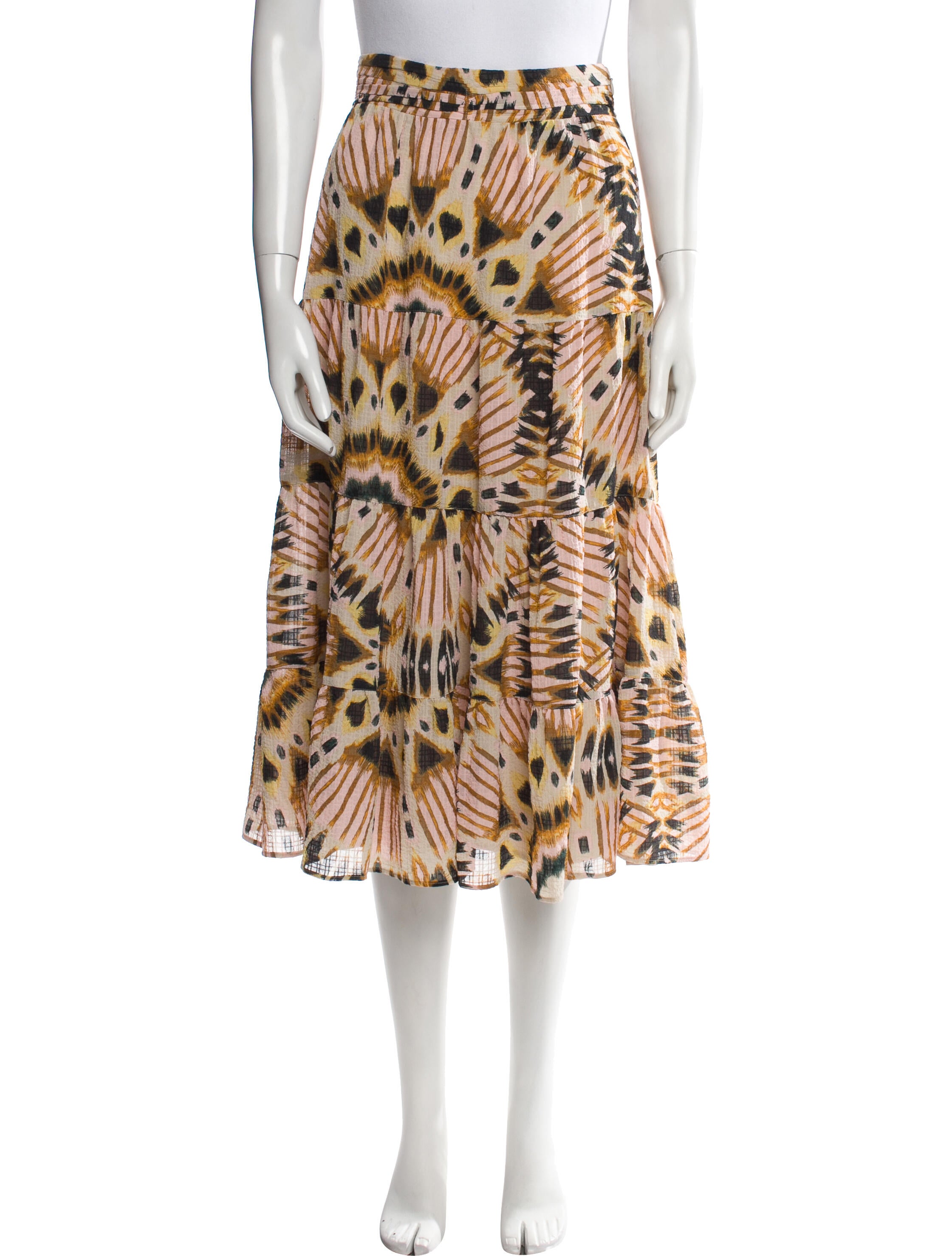 BA&SH Printed Midi Length Skirt