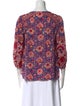 BA&SH Floral Print V-Neck Blouse