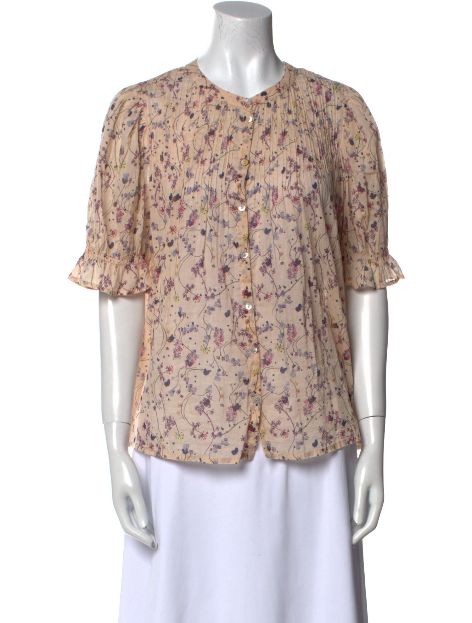 BA&SH Floral Print Crew Neck Top