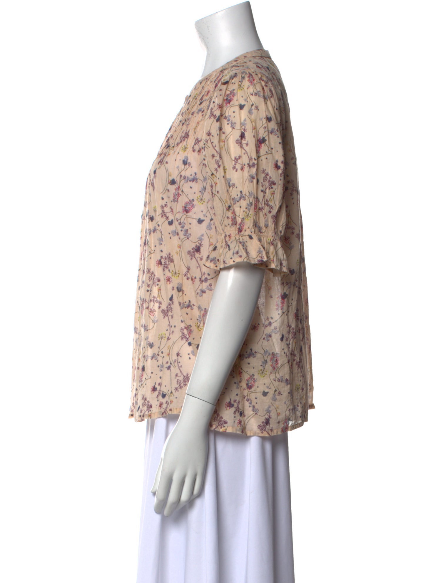 BA&SH Floral Print Crew Neck Top