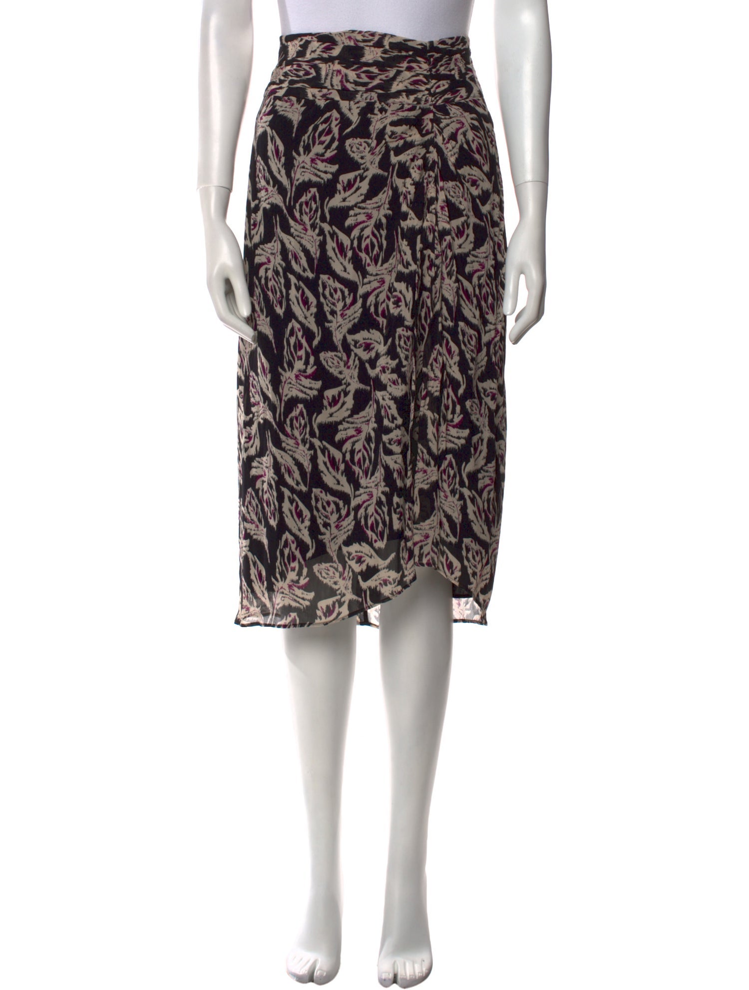 BA&SH Floral Print Midi Length Skirt