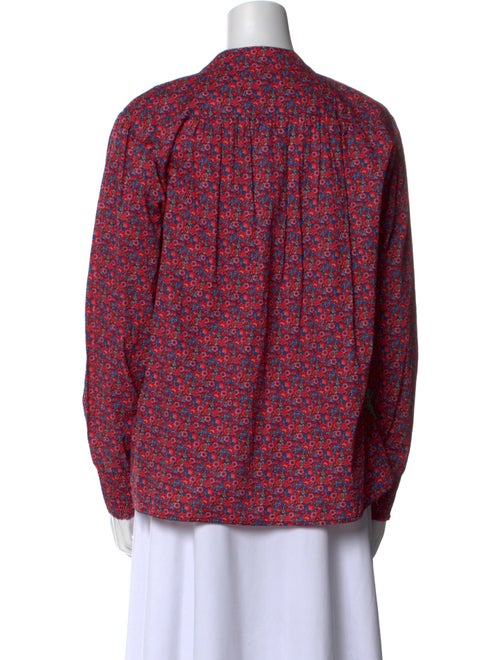 BA&SH Floral Print Mock Neck Blouse