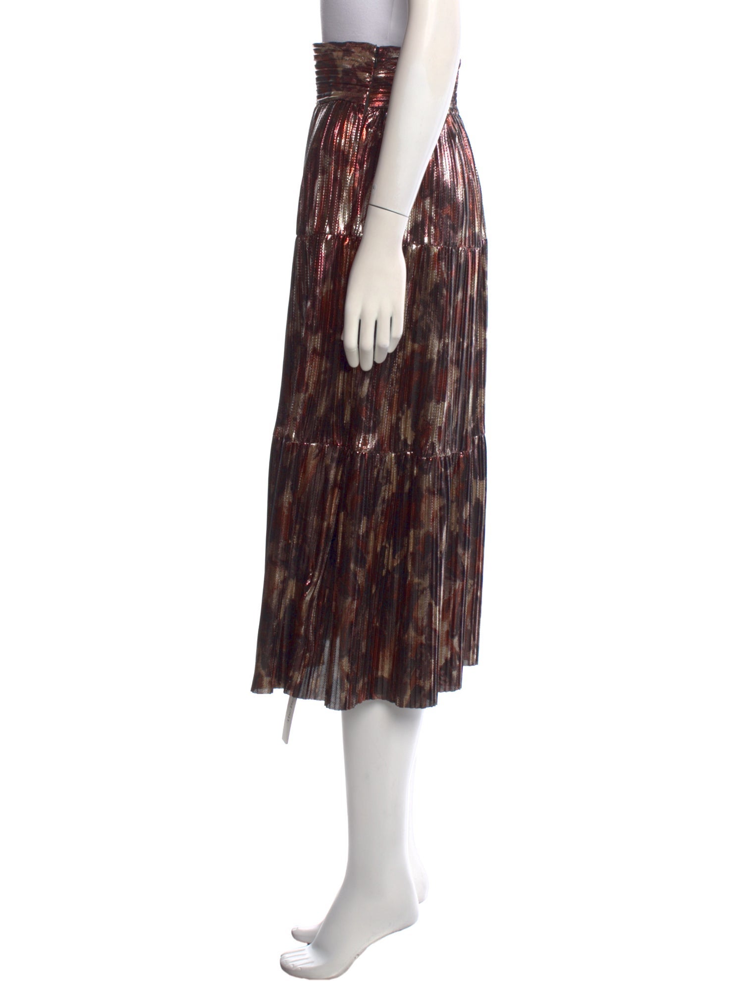 BA&SH Pleated Accents Midi Length Skirt