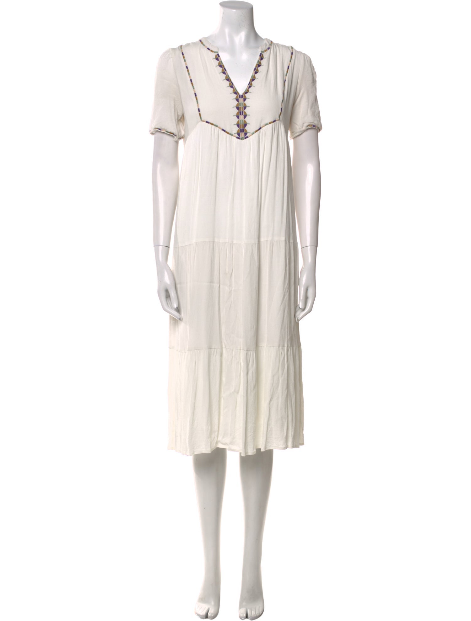 BA&SH V-Neck Midi Length Dress