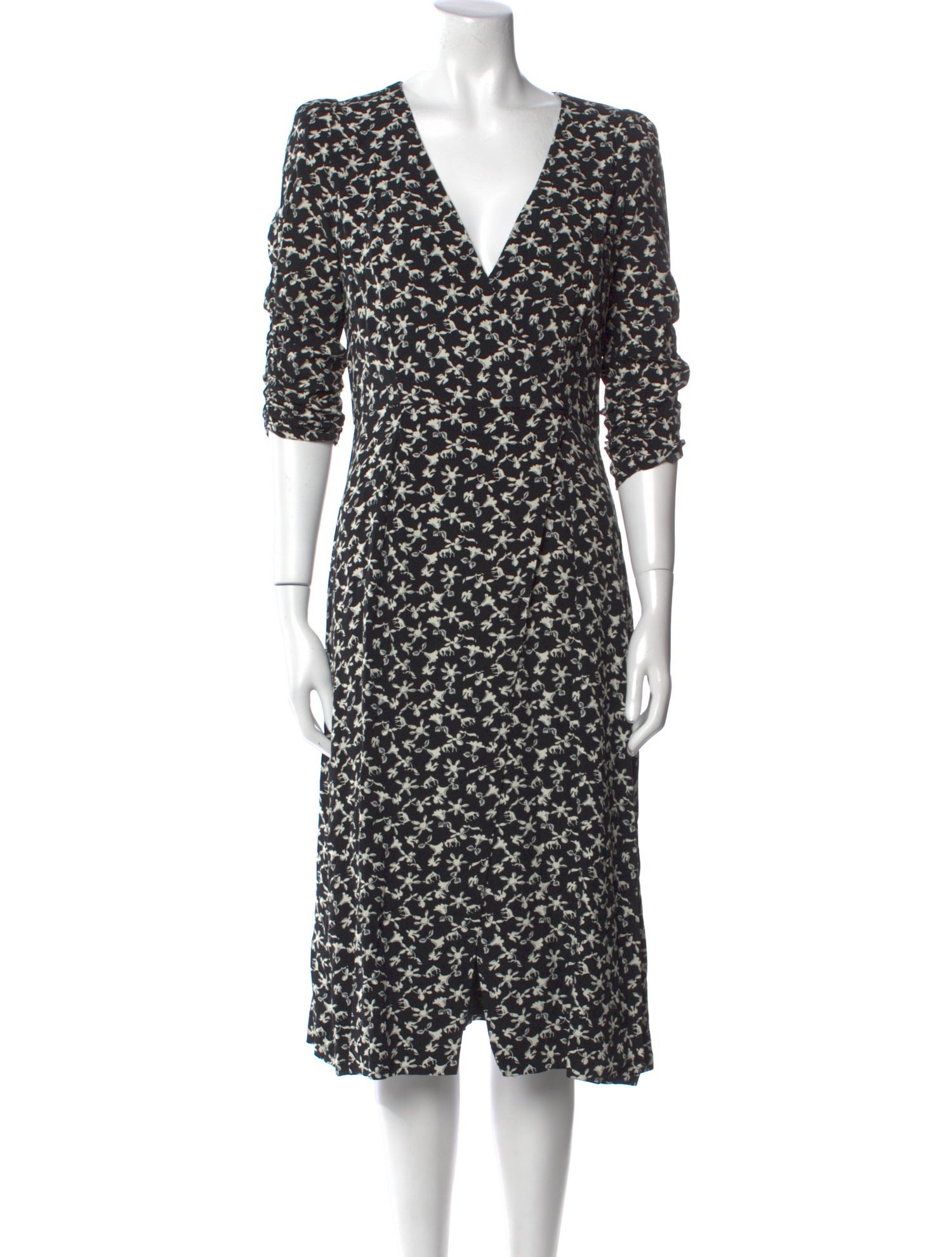 BA&SH Floral Print Midi Length Dress