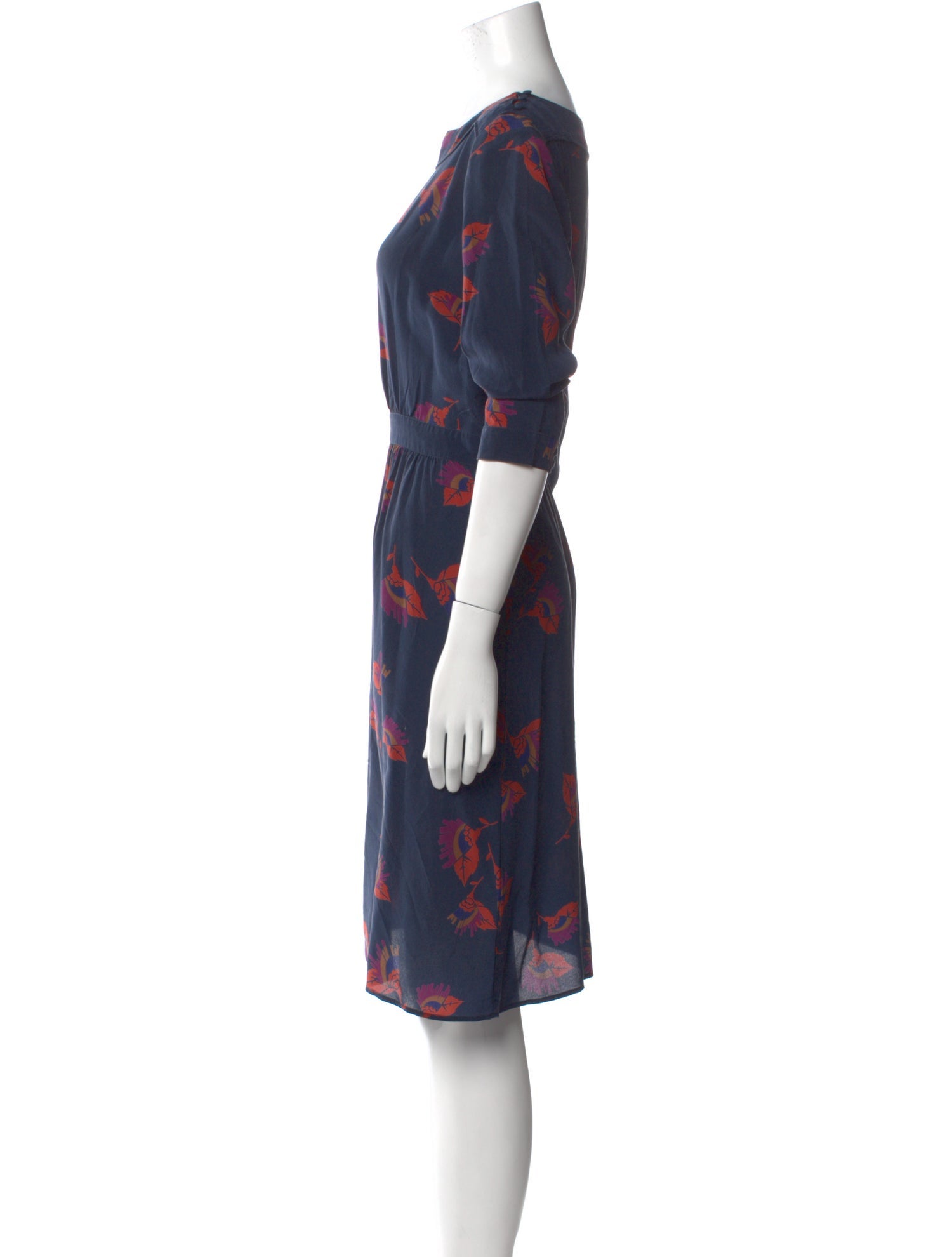 BA&SH Silk Knee-Length Dress