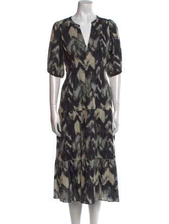 BA&SH Printed Midi Length Dress