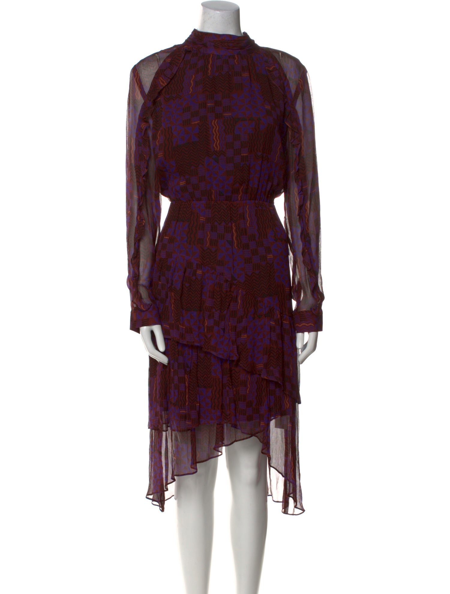 BA&SH Floral Print Midi Length Dress