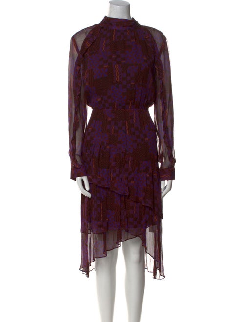 BA&SH Floral Print Midi Length Dress