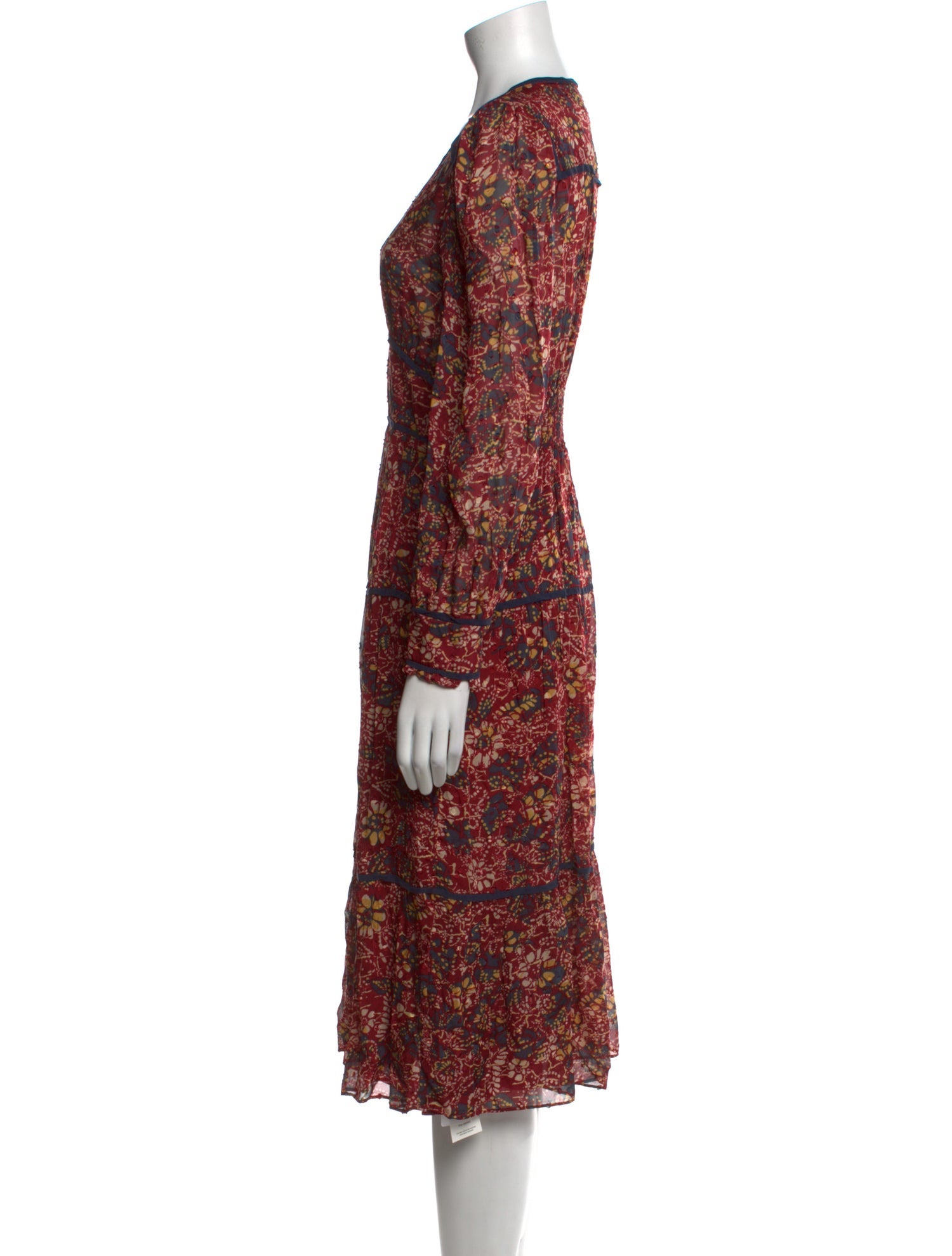BA&SH Floral Print Midi Length Dress