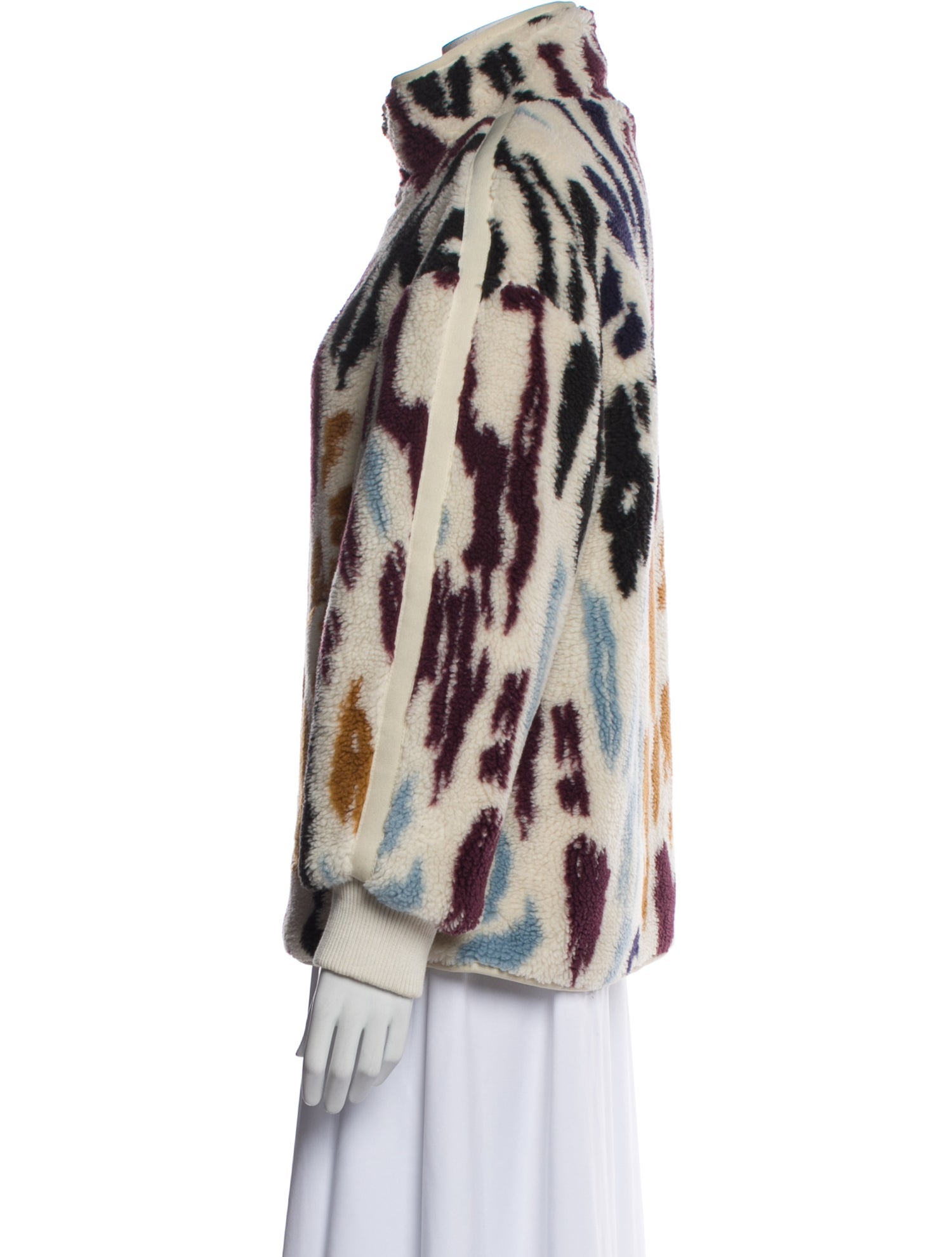 BA&SH Faux Shearling Printed Faux Fur Jacket