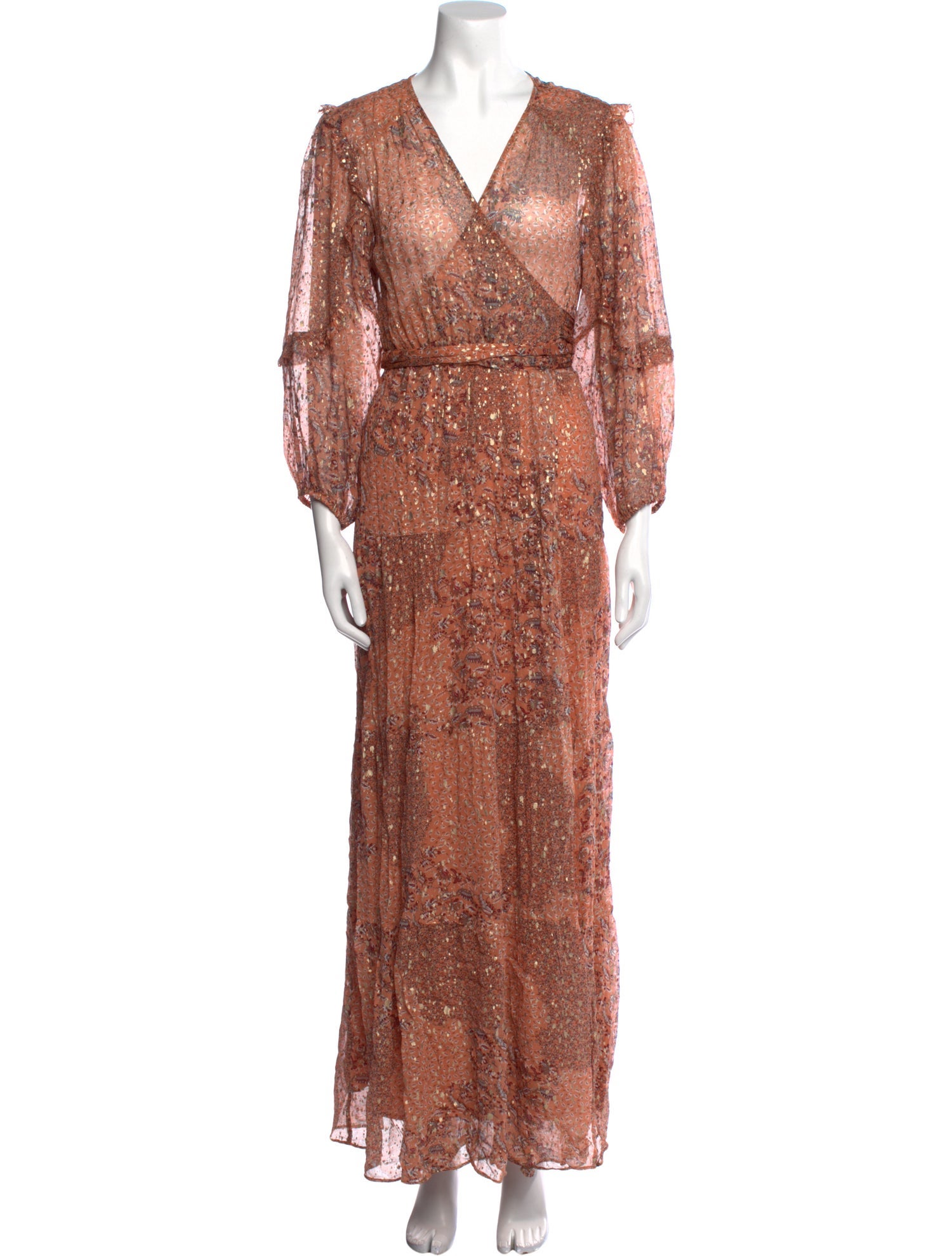 BA&SH Paisley Print Long Dress