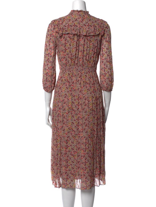BA&SH Floral Print Midi Length Dress