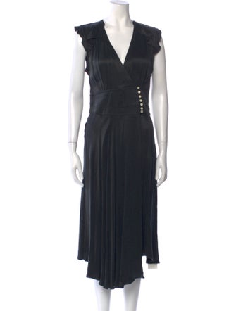 BA&SH V-Neck Midi Length Dress