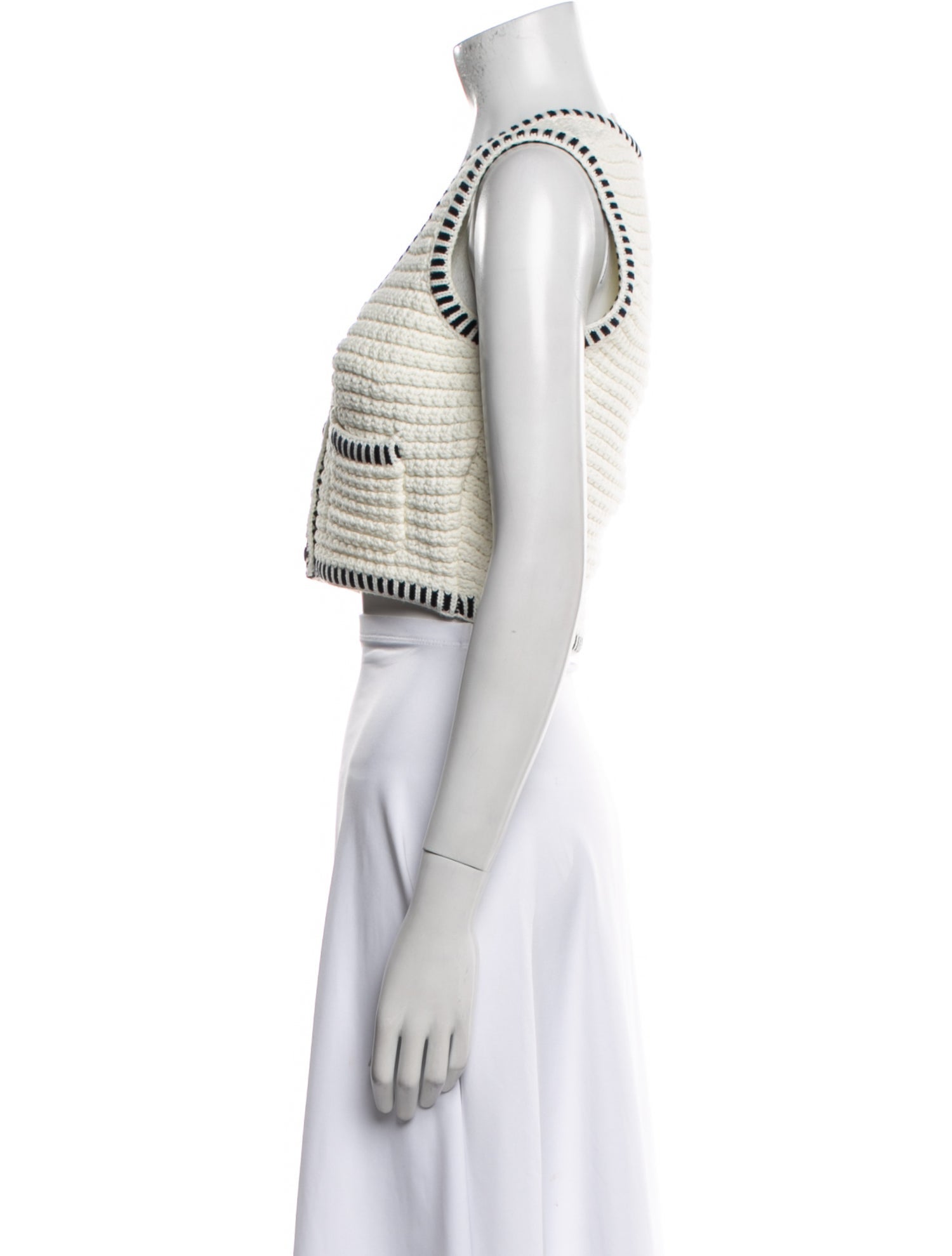 BA&SH Striped Scoop Neck Crop Top