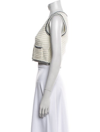 BA&SH Striped Scoop Neck Crop Top