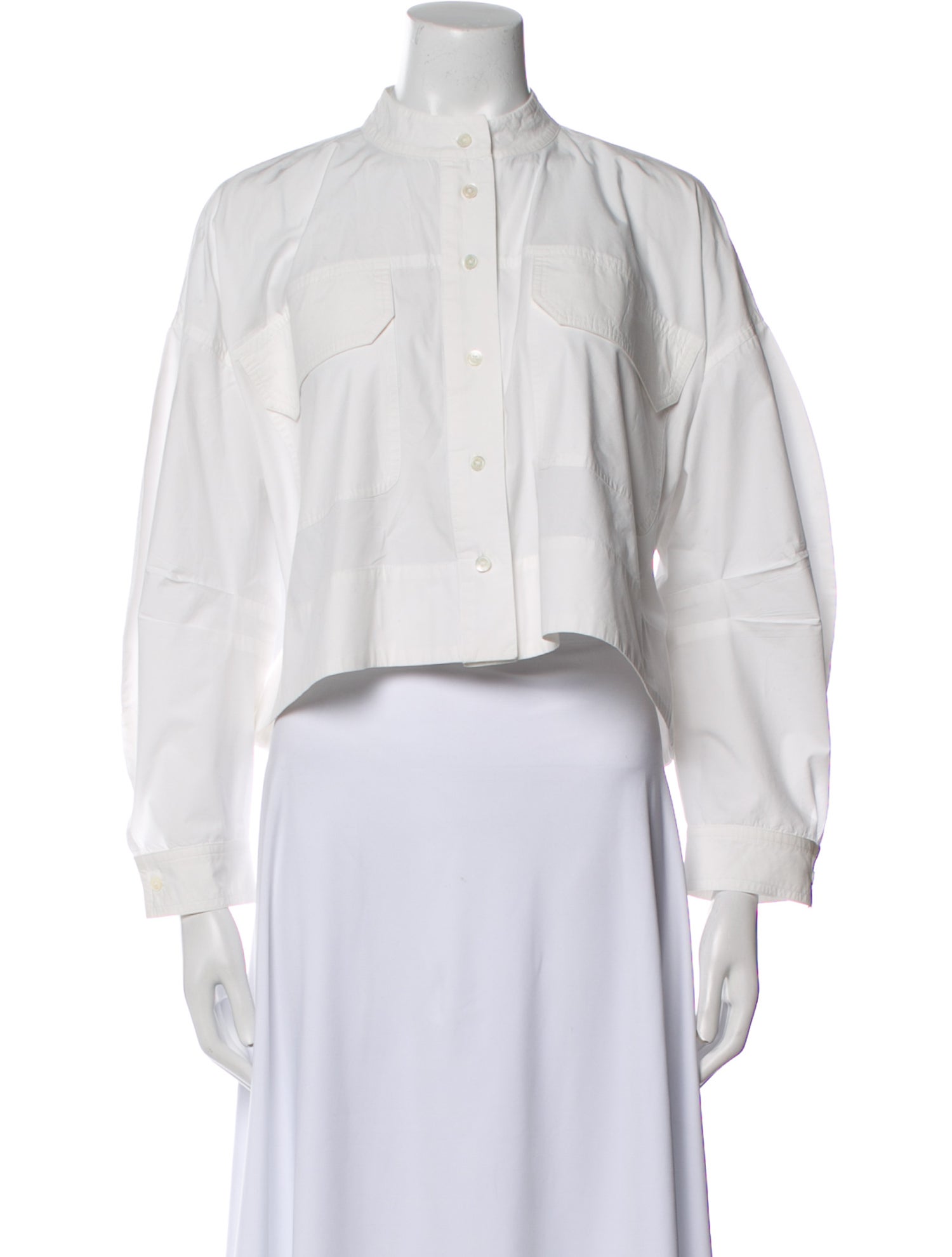 BA&SH Mock Neck Long Sleeve Crop Top