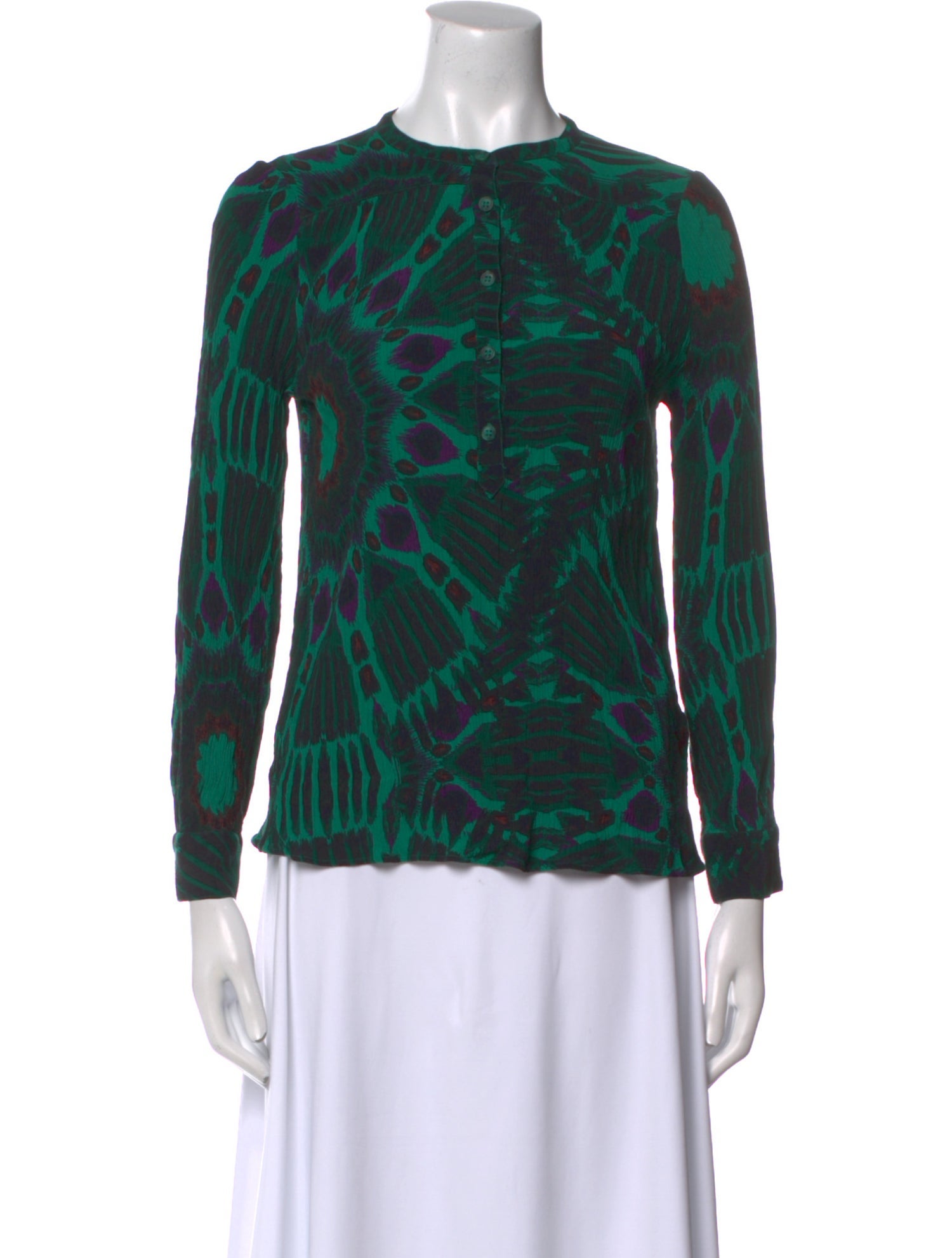 BA&SH Printed Crew Neck Blouse